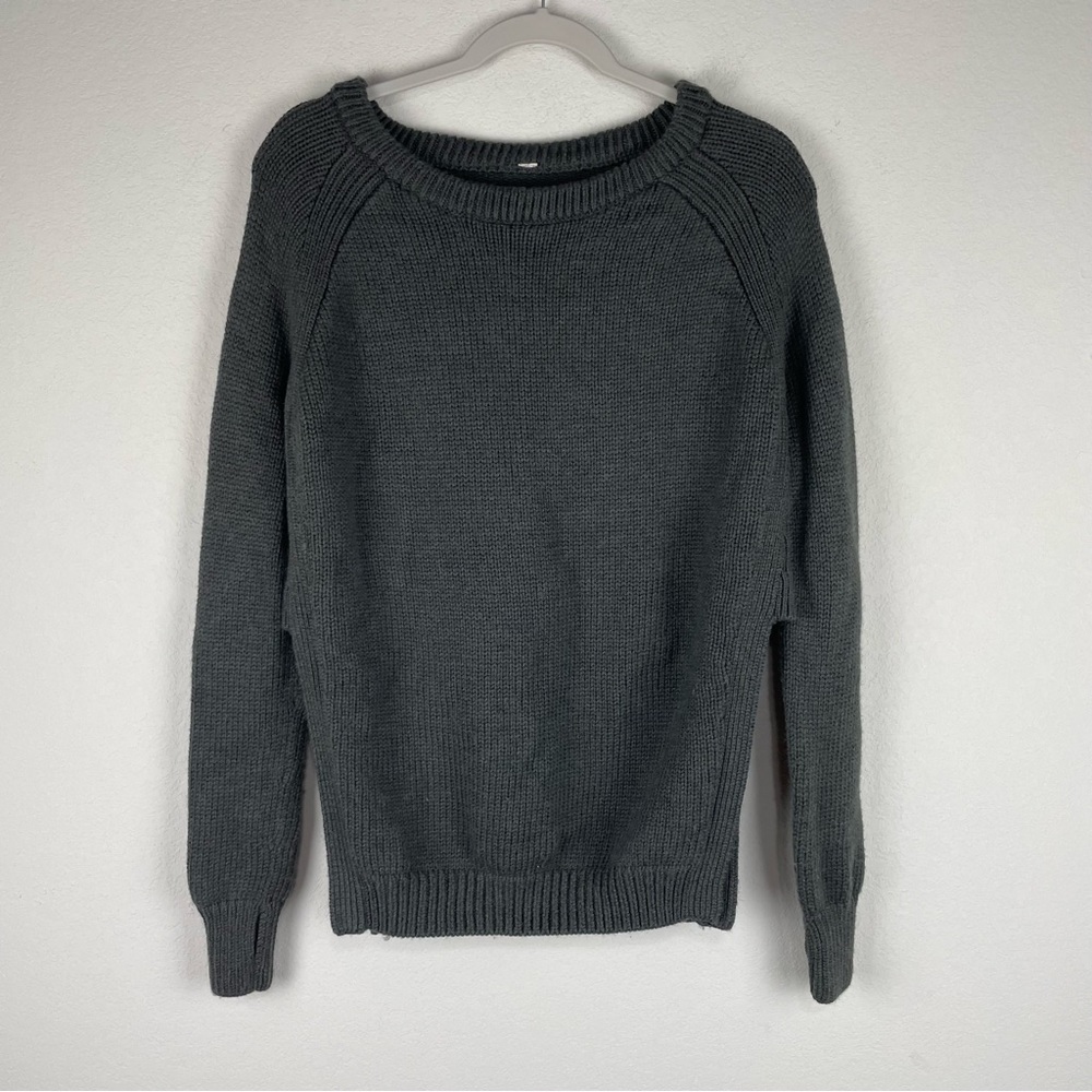 Lululemon Dark Gray Yin To You Side Slit Sweater Size 12